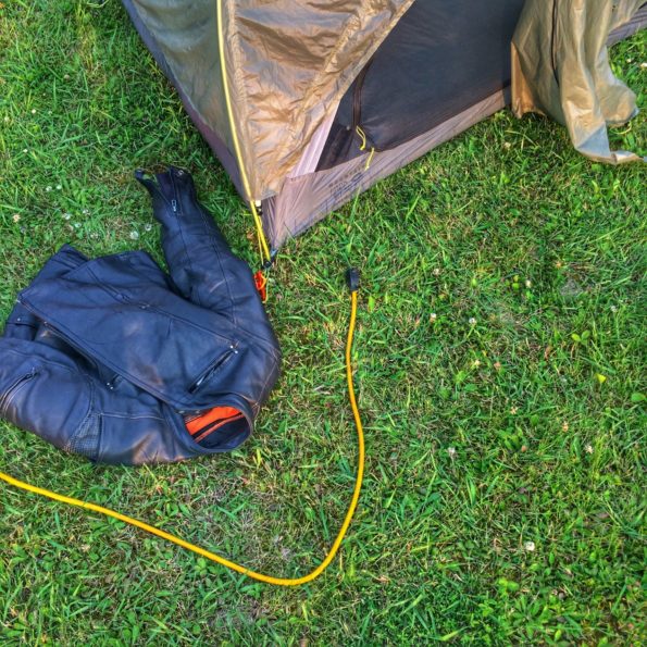 camping on a lawn