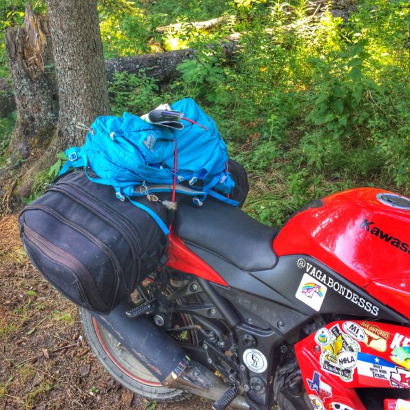 motorcycle travel hiking