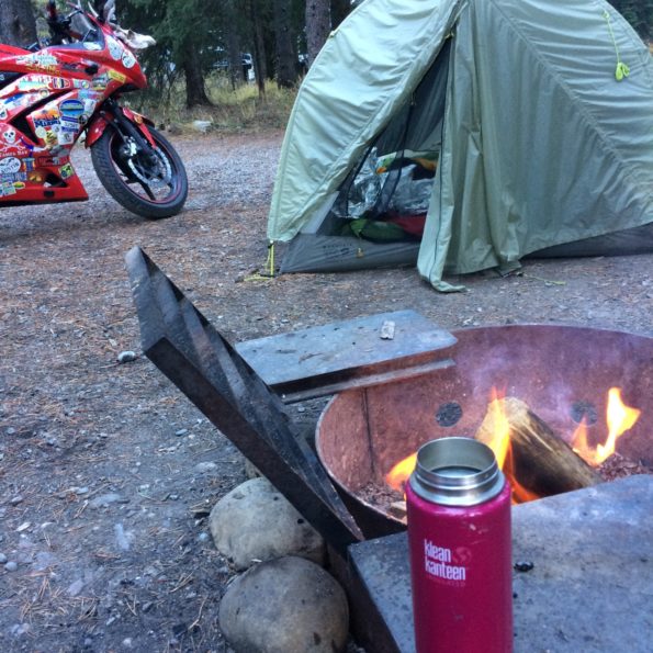 motorcycle camping banff